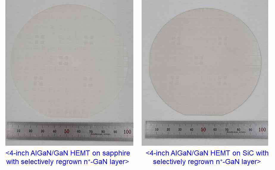 n+-GaN층이 재성장된 4인치 AlGaN/GaN HEMT 에피소재 이미지