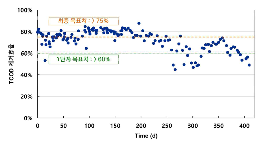 소화조 TCOD 제거효율