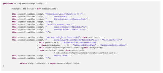 renderScriptString() 재정의 및 자바스크립트 추가