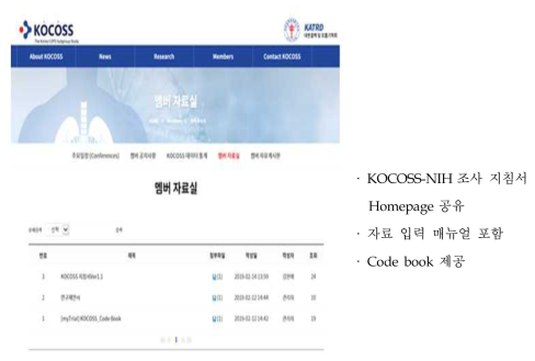 KOCOSS-NIH 홈페이지