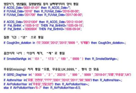 데이터 정제 양식