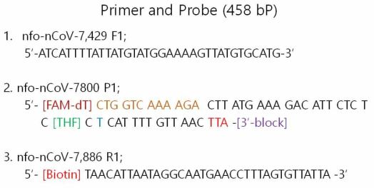 Primer and probe sequence for real time RT-RPA kit with LFD (Orf1a gene)