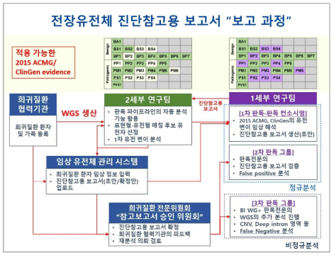 전장유전체 진단참고용 보고서의 보고 체계