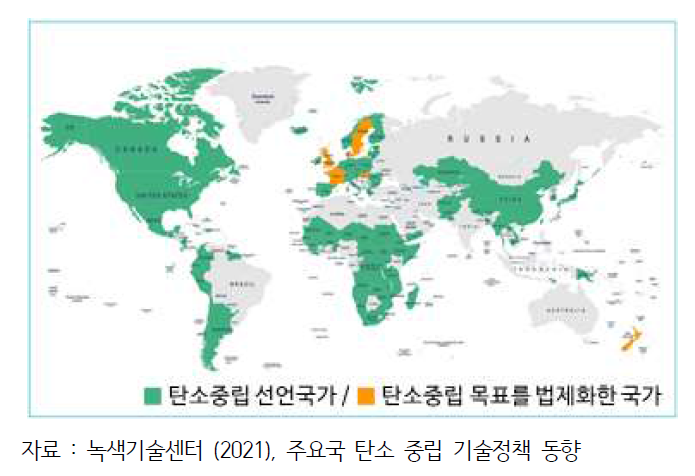 탄소 중립 선언 국가 (’20년 12월 기준)