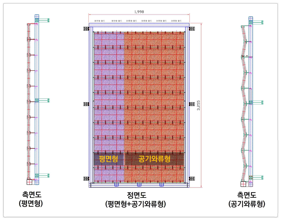 간편 시공형 CO2, NOX 동시저감 기능성 방음벽 Mock-up 설계도