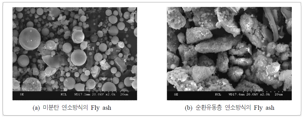 석탄화력부산물의 SEM Image