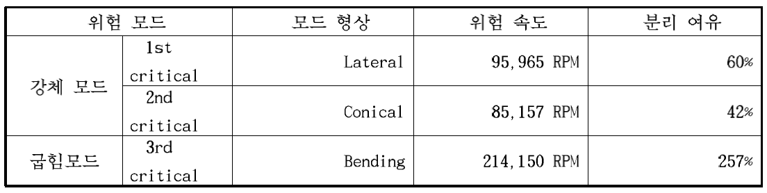 위험속도 분리 여유