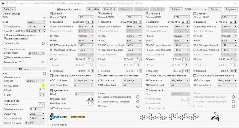 NT1065 CHIP 세팅을 위한 응용소프트웨어