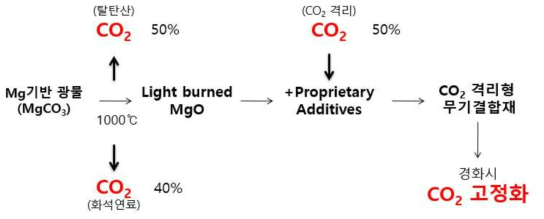 CO2 격리형 무기결합재 개념도