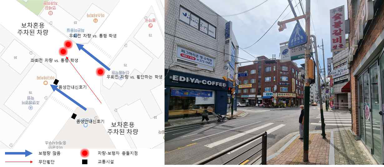 은평구 증산서길78 증산초 안경마트 앞 스마트 횡단보도 조성사업 대상지 현황