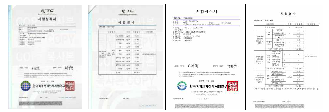 연구개발품 De(Anti)-icing Fluid 금속 및 비금속 영향성 공인성적서