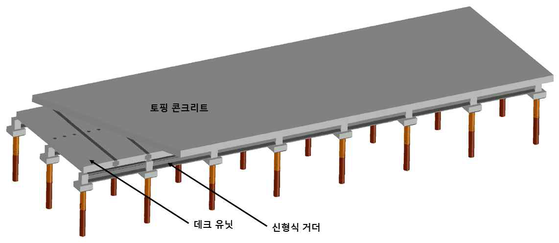 상부 토핑 콘크리트 타설 후 상부 시공 완료