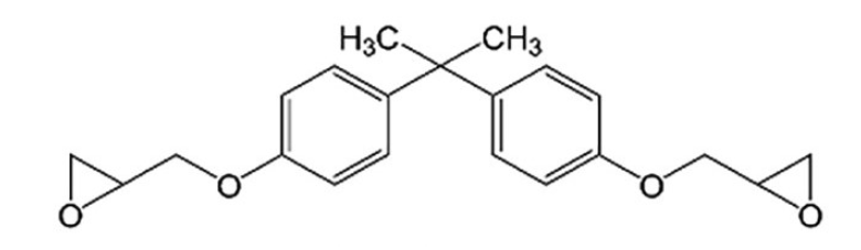 Bisphenol A diglycidyl ether 화학 구조