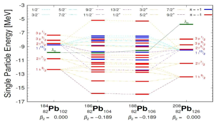 The level of single particle energy at Pb