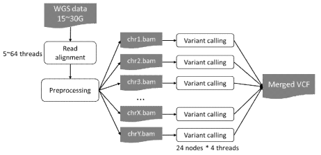 Whole genome analysis pipeline optimized for Nurion