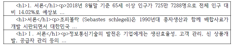 Example of article full-text data format