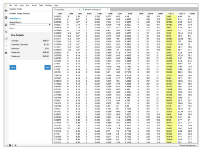 Target column selection completion screen