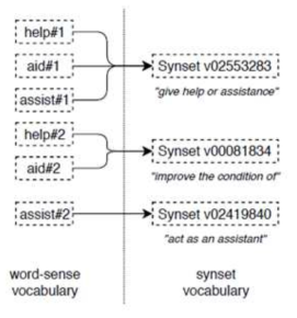 워드넷 센스를 신셋 번호로 압축하는 방법 개요도