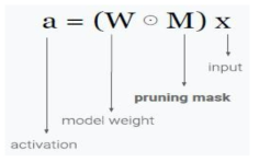 가지치기를 위한 마스크 M의 도입[Frankle2019]
