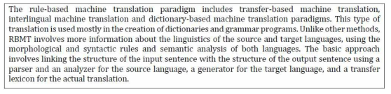 위키피디아 Rule-based machine translation 문서 예제