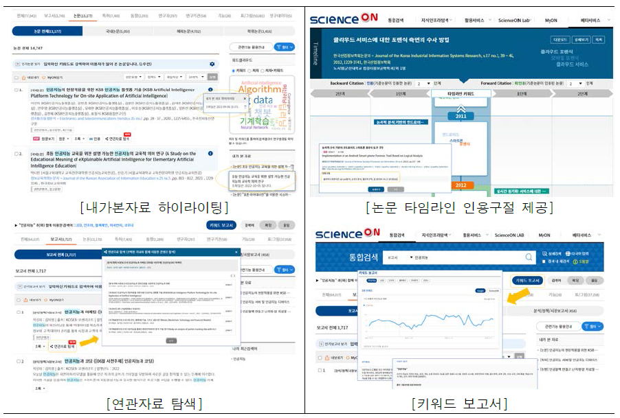 ScienceON 서비스 고도화 주요 내용 2