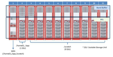 Parallel file system and burst buffer configuration