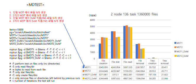 Performance verification after applying distributed metadata(DNE)