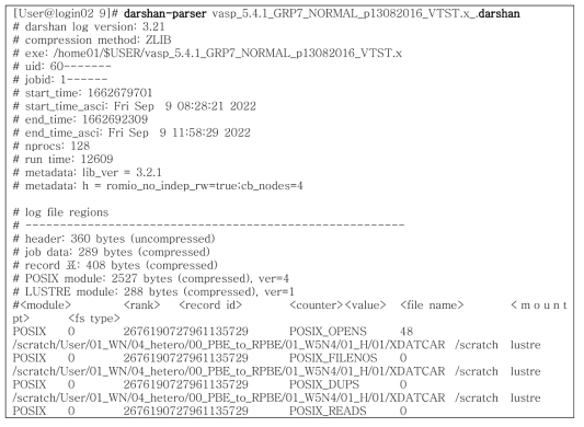 Collecting I/O logs for Nurion operation through the Darshan profiling tool