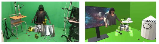AR Host Space View(좌), VR Remote Space View(우)