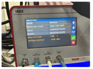 Thorlabs 사의 modulator bias controller 설정 화면