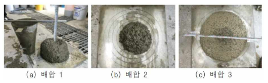 배합별 유동성 시험 결과