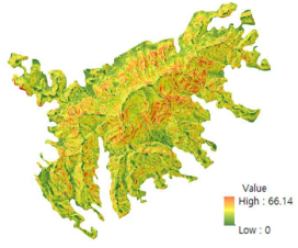 물리기반 산사태 민감도 지도