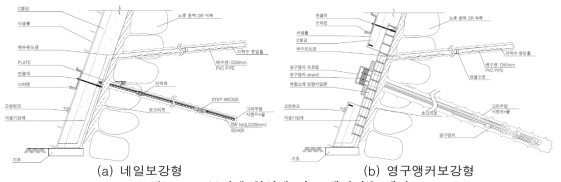 보강재 형식에 따른 개발기술 개념도