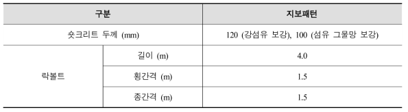 지보패턴 및 보조공법