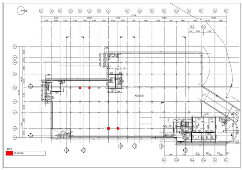 기둥 보강 위치도(지하3층)