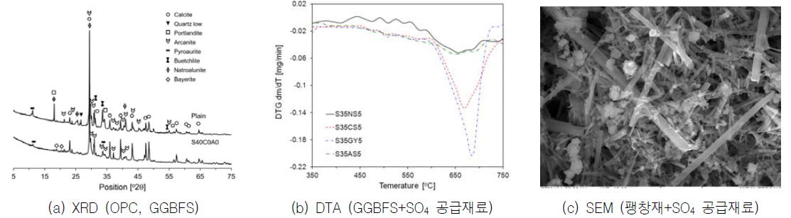 자기치유 생성물의 화학 성분 및 Morphology 분석 결과