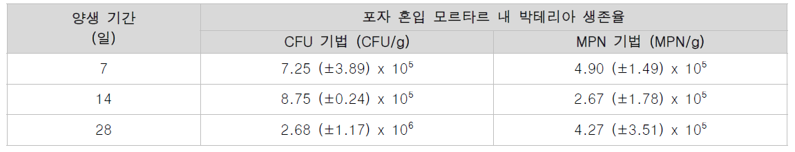 CFU 및 MPN 기법의 비교