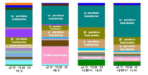 균주 적용 전 후 생태계 미생물 군집 분석