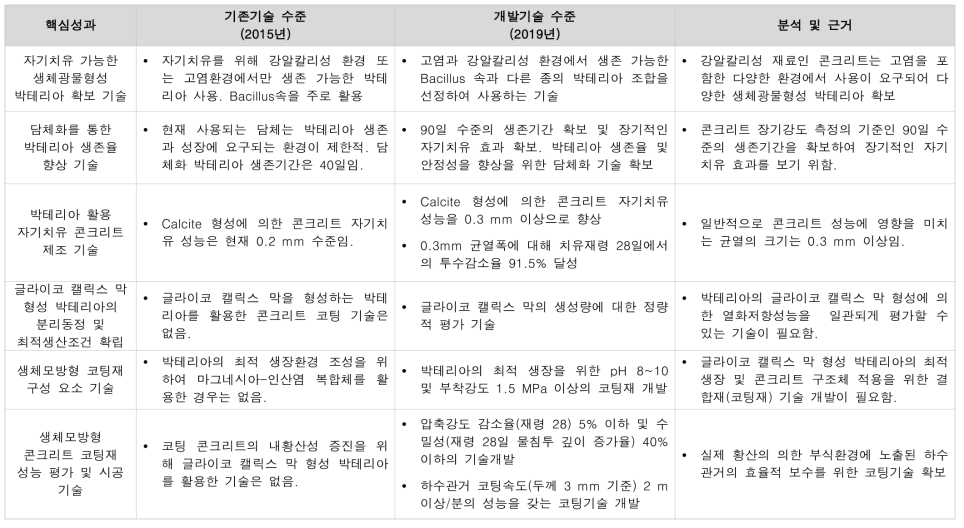 핵심성과 기술수준