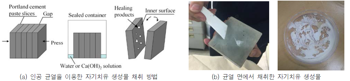 자기치유 생성물 채취 방법 개요