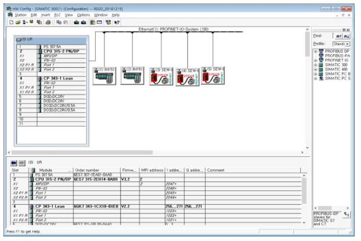 수직이송체(화물이송 및 셔틀이송 리프트) Main PLC – HW config