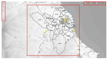 지도 기본 기능 및 읍면동 표출 기능