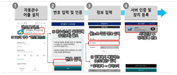 자동관수 어플리케이션 설치 및 등록 과정