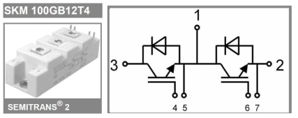 SEMIKRON社의 SKM100GB12T4의 소자