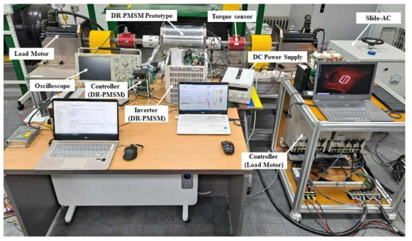 간이부하장치 적용 4.5kW DR-PMSM의 성능시험 구성도