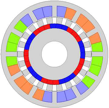 45kW급 DR-PMSM 집중권의 Model 1(최종설계 모델) 형상