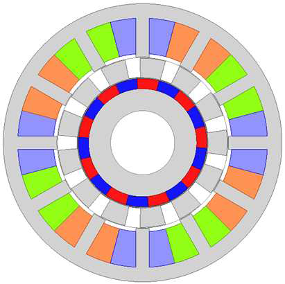 4.5kW급 DR-PMSM 기초설계 모델의 형상