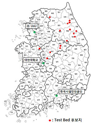 Test Bed 후보지 위치