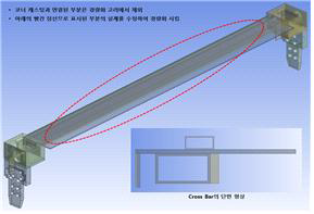 Rear Frame Cross Bar의 3D 모델링 형상