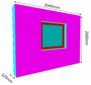 시뮬레이션 대상 창호가 설치된 벽체